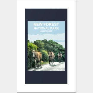 New Forest Ponies, National Park Hampshire England uk. Posters and Art